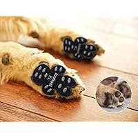 LOOBANI 48 Pieces Dog Paw Protector Traction Pads to Keeps Dogs from Slipping On Floors, Disposable Self Adhesive Shoes Booties Socks Replacement, 12 Sets for 4 Paws (XL-1.97"x2.12", Black)