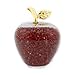 Janhooya Teacher Appreciation Gift - Crystal Apple Paperweight Artificial Apple Figurine with Rhinestones Inside for Desk Home Decoration