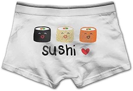 Ngyeyu Cute Sushi Men's Underwear Cotton Vintage Boxer Briefs XXL White