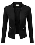 Doublju Womens Classic Open Front Blazer Jacket