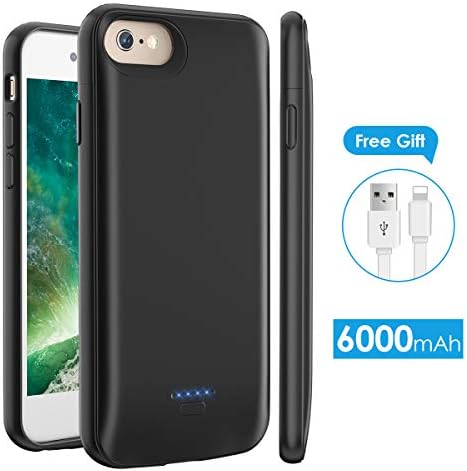 Licheers Battery Case for iPhone 6 Plus / 6s Plus / 7 Plus / 8 Plus, 6000mAh Portable Protective Charging Case Compatible with iPhone 7 Plus /8 Plus /(5.5 inch) Rechargeable Extended Battery [Black]