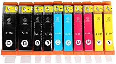 Smart Office Supply - Canon PGI-250 &amp; CLI-251 Compatible Ink Cartridges - 10-Pack (2 Large Black, 2 Small Black, 2 Cyan, 2 Magenta, 2 Yellow)