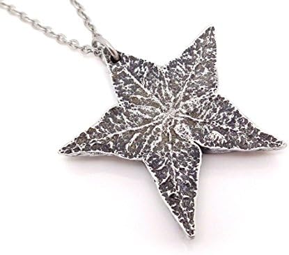 Carambola Slice Pendant Necklace in Pewter