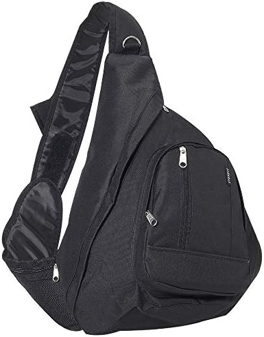 Stylish Contoured Polyester Sling Bag (Black)
