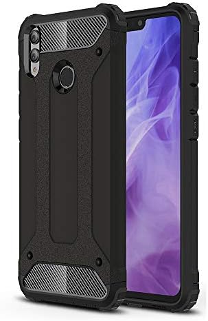 FUNCASE for Huawei Honor 8A Case,Tough Dual Layer Flexible TPU+Rugged PC Back Cover Shock Resistant Hybrid Armor Protective Case for Huawei Honor 8A,Black