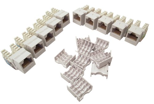 Shaxon BM703W810-10B,Category 6 Keystone Jack 10 Pack, RJ45 to 110 - White