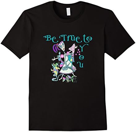 Mens Be True To You T-Shirt Artsy Girl Boost Self Esteem Medium Black