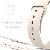 iMOMO [3 Pieces] Watch Band 38mm, Soft Silicone Sport iWatch Band [2 Lengths] Large/Small Wrist Strap Replacement for apple watch Models 38mm- AntiqueWhite