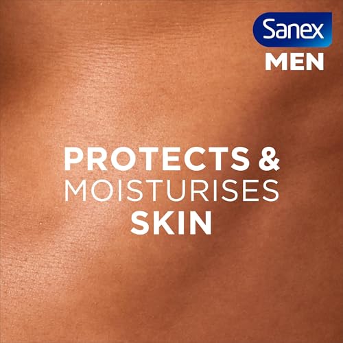 Sanex Men Skin Health Sensitive Care Shower Gel 400ml x 6 - men’s body wash - protects skin - helps reduce risk of irritation - enhances natural hydration - 6-in-1 benefits - dermatologically tested