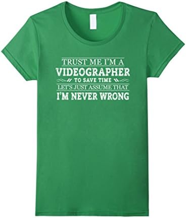 Womens Videographer Trust Shirt, Videography Equipment Time T-Shirt Large Grass
