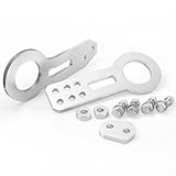 Silver JDM Anodized Aluminum CNC Towing Hooks Front + Rear Tow Hook Set For Car