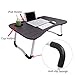 Laptop Bed Table, Aitmexcn Foldable Portable Lap Standing Desk with Cup Slot, Notebook Stand Breakfast Bed Tray Book Holder for Sofa, Bed, Terrace, Balcony, Garden – Blakethumb 2