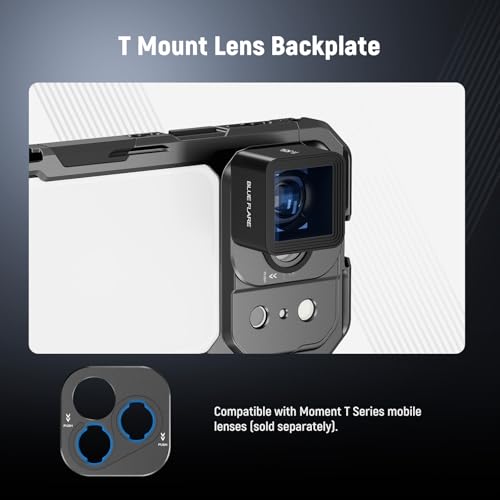 NEEWER Phone Cage Compatible with iPhone 17 Pro Max, Quick Release Video Rig Stabilizer Accessories with 67mm Filter Ring, 17mm Lens Backplate, T Mount Adapter, 4x Camera Control Cap, PA144 (Black)