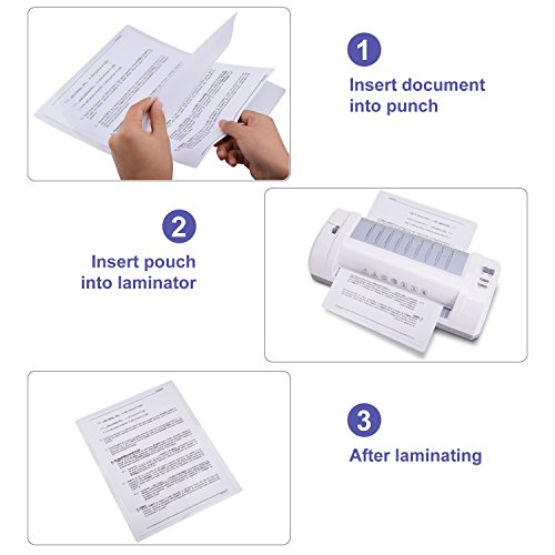 image for Ktrio Thermal Laminating Pouches, Clear Thermal Pouches, Letter Size 8