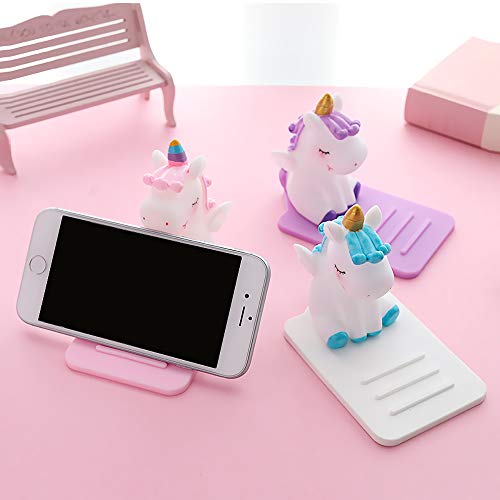 Unicorn Phone Holder - 3 Pack Adjustable Stand - Lovely Animal Desktop Cell Phone Stand, Creative Cartoon Multi-Function Desk Phone Stand, Smartphone Dock, Accessories Desk, Unicorn Gift for Girl