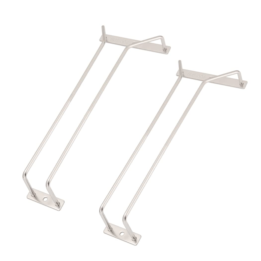 Dianoo Stainless Steel Cabinet-stemware Racks, 27.5cm Under Cabinet Wine Glass Holder, Modern Kitchen Decor