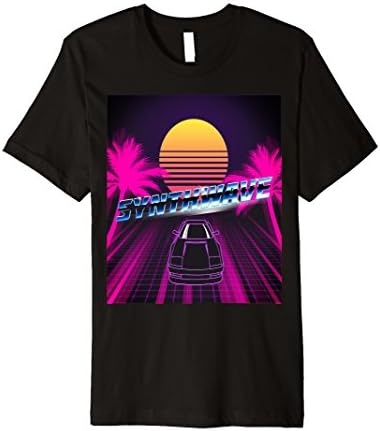 Mens Synthwave Boulevard T-Shirt Large Black