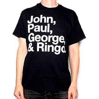 The Beatles T Shirt John Paul George Ringo Names Tee Black 3XL - Les Beatles, Paul McCartney, John Lennon, RIngo Starr, George Harrison