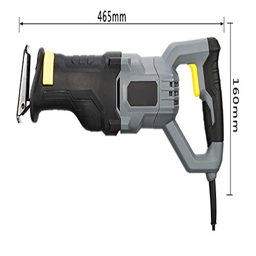 ASWT-Corded Verstellbarem Handgriff Säbelsäge Universalsäge, Variabel Beziehung 0-2800 SPM, Schnittbereich 0-300mm (grau… – Bild 3