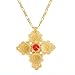 Big Size Ethiopian Cross Coin Stone Pendant for Unisex 18K Real Gold Plated Fashion Jewelry African