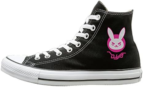 Tracy Overwatch Rabbit Comfortable Unisex Flat Canvas High Top Sneaker 37 Black