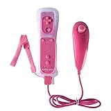Built in Motion Plus Remote and Nunchuck Controller+Case for Nintendo Wii&Wii U (Pink)