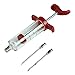 HeroNeo BBQ Tool Cook Meat Marinade Injector Flavor Syringe For Poultry Turkey Chicken Grill Cooking With 2pcs needle tips (Red)