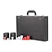 Smart Tactics Premium Backgammon Set - Large 17'' Wood & PU Leather Folding Backgammon Board Game - Green/White/Red Felt Interior - Includes Dice Cups, Doubling Cube & Instruction Manual