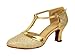 Honeystore Women's Latin Dance Closed Toe T Strap Glitter Mary Jane Dance Shoes