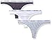 Calvin Klein Women's Carousel 3 Pack Thong Panty, Interlude/White/Pure Ice, L