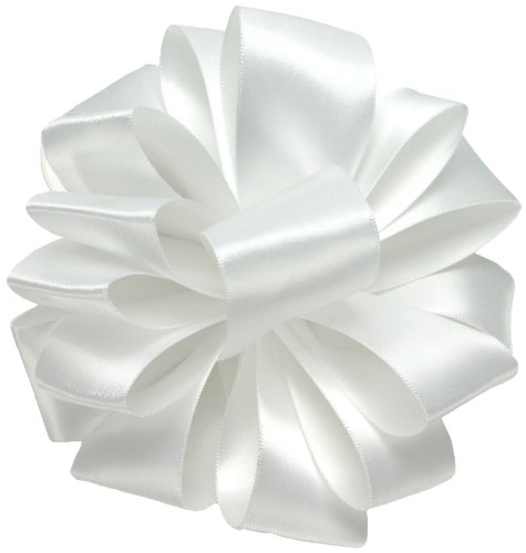 Berwick Offray 5/8" Single Face Satin Ribbon, White, 100 Yds