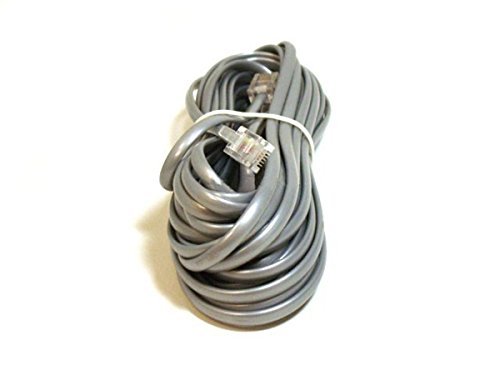 Monoprice 100933RJ11 6P4C Straight Landline Telephone Cable, 25-Feet for Data (2 Pack)