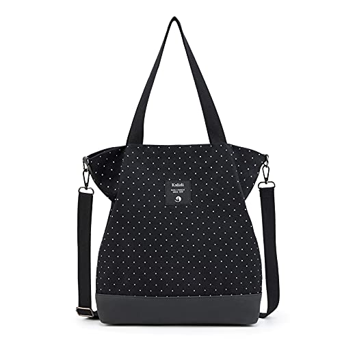 KALIDI Women Canvas Handbag Black Classic Crossbody Shoulder Bags
