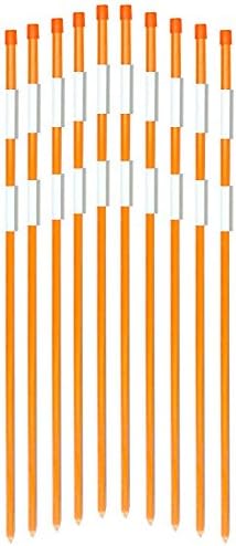 FiberMarkers 4ft 50pack orange,High Visible 1/4Inch Dia Snow Pole ,Reflective Driveway Markers Hollow Lightweight Snow Markers with 2pcs of 10" Reflective Tape