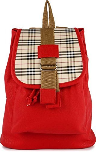 alice girls leather backpacks /students school bags - red