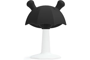 Teething Toys for Babies 0-6 months, Seposeve Umbrella Baby Teether with Suction Base 6-12 months 12-24 months, Silicone Black and White Baby Toys, High Contrast Baby Toys for Newborn, BPA Free, Black