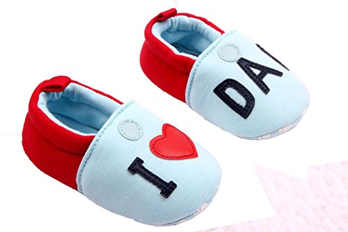 Toddler Baby Girl Boy I Love My Mom Dad Soft Bottom Crib Shoes (9-12 months, I love dad)