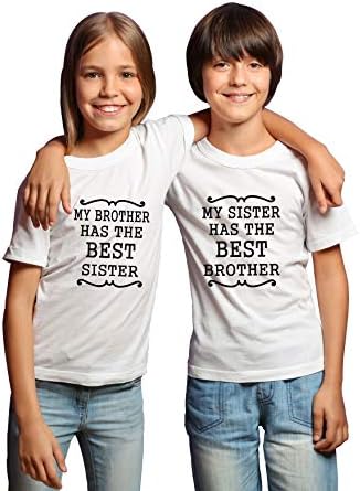 GiftsCafe Kids Casual Tshirts Rakshabandhan Special Cotton My Brother/Sister Has The Best Brother/Sister Printed Matching tees for Boys/Girls/Brothers/Sisters/Sibling/Family/Childeren Twinning Gifts