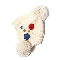 accsa Kid Girl Winter Hat Earflap Sherpa Warm Fleece Lined for Cold Weather 6-9YRS Cream