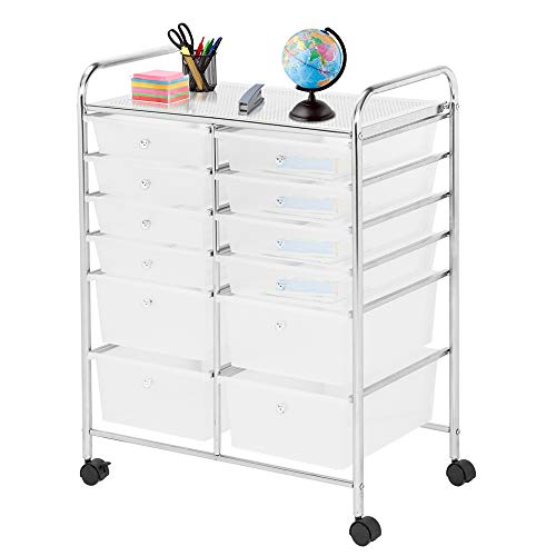 TUFFIOM 12Drawer Rolling Cart with Drawers, Organizer Cart Tool Cart