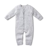 Hope & Henry Layette Heather Grey Romper Made with Organic Cotton