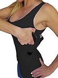 AC Undercover Women's ELITE Concealed Carry TANK TOP Shirt Holster TACTICAL Ref. 212 CCW Tactical Clothing (BLACK/WHITE)
