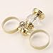 OWOFAN Tumbler Toothbrush Holder with Double Ceramics Cups Wall Mouned Bathroom Shelf Crystal Deco Brass Gold HK-32K