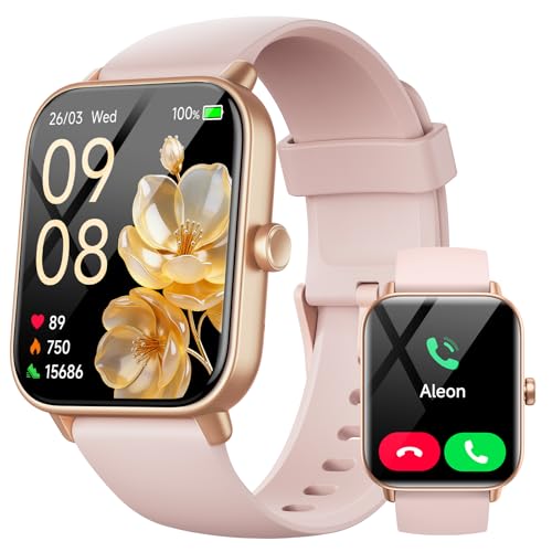 aeac Reloj Inteligente Mujer con Llamadas,Whatsapp Notificaciones, 1.8" Smartwatch Mujer y Voz de Alexa,120+ Modos Deportes IP68 SpO2/Pulsómetro/Monitor de Sueño Relojes para iPhone Android