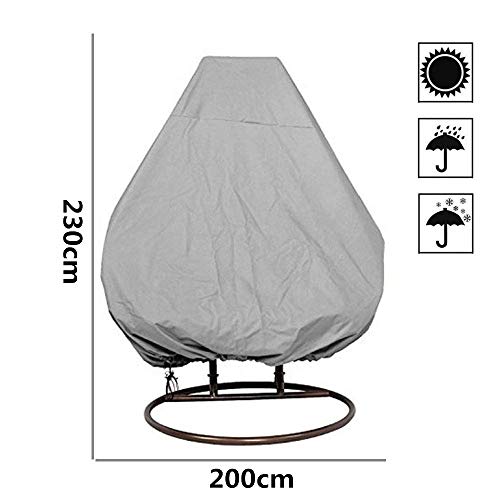 HONCENMAX Abdeckung für Hängesessel/Schwingsessel/Hängekorb mit Reißverschluss - Garten Rattan Wicker Hängesessel… – Bild 3