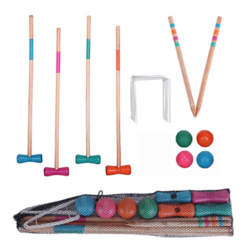 Croquet Set, Mosunx Deluxe Four Player Croquet Set For Adults & Kids
