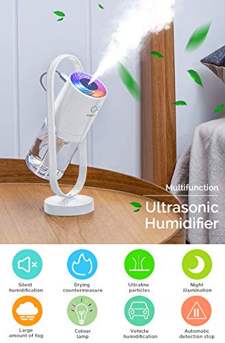 SHSTFD Mini Portable Humidifier Cool Mist, Cute USB Humidifiers with 7-Color LED Night Light, Auto-O - //coolthings.us