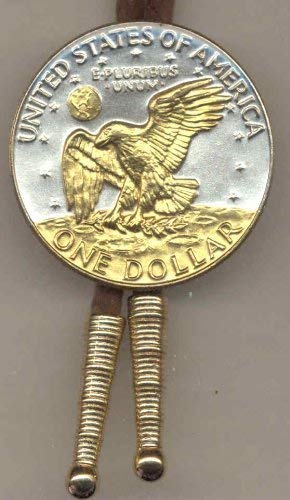 Eisenhower dollar eagle - Gorgeous 2-Toned (Uniquely Hand done) Gold on Silver Coin Bolo Ties for Men for women for boys for kids