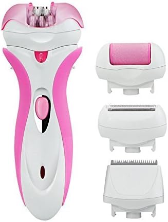 JCMC 4-in-1 Rechargeable Electric Epilator Remover for man and women , Leg,Arm Epilator,Shaver,Hair Clipper, Remove Hard Cracked and Dead Skin fast. (JCMC-3066C, Purple)