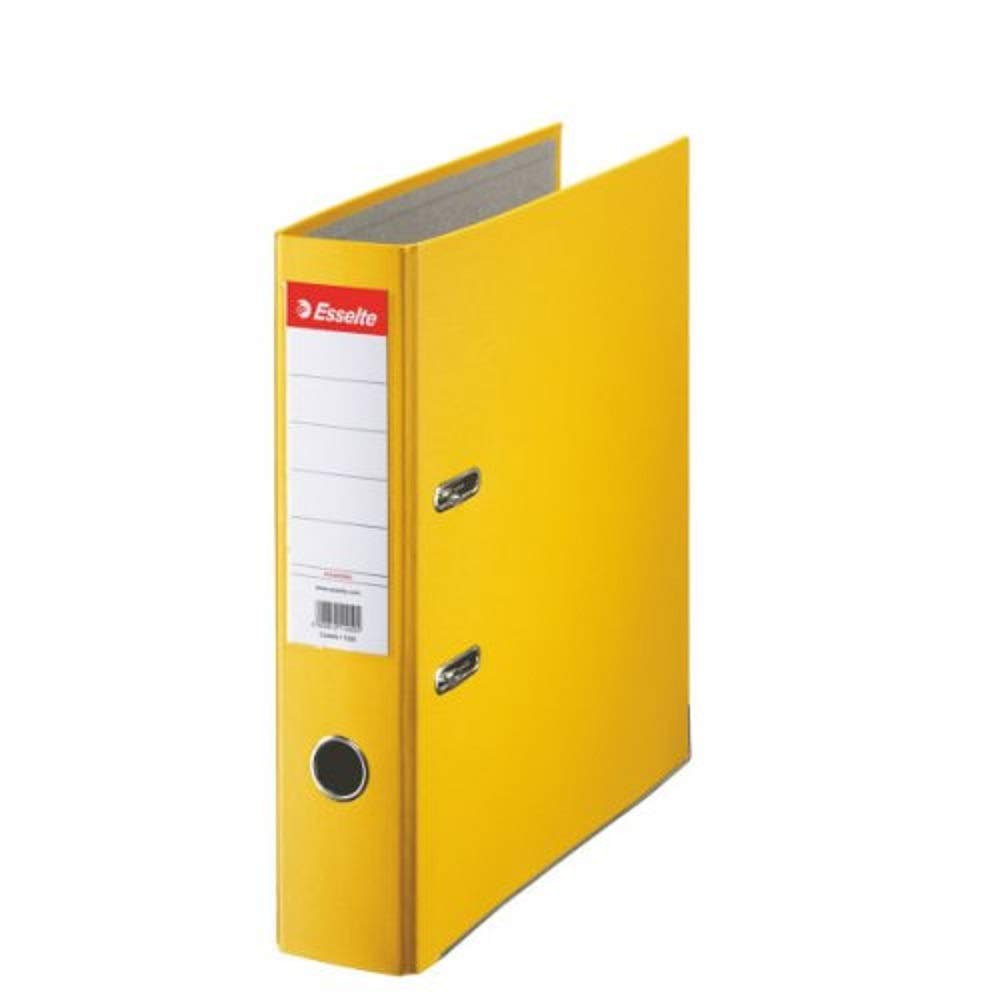 Esselte A4 Lever Arch File, Yellow, 75mm Spine, Plastic, 10782